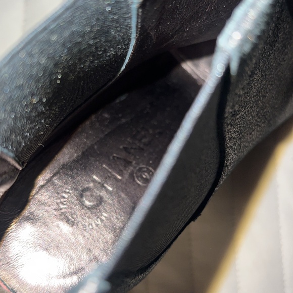 Chanel Embossed Lambskin Calfskin CC Cap Toe Ankle Boots - Picture 7 of 9